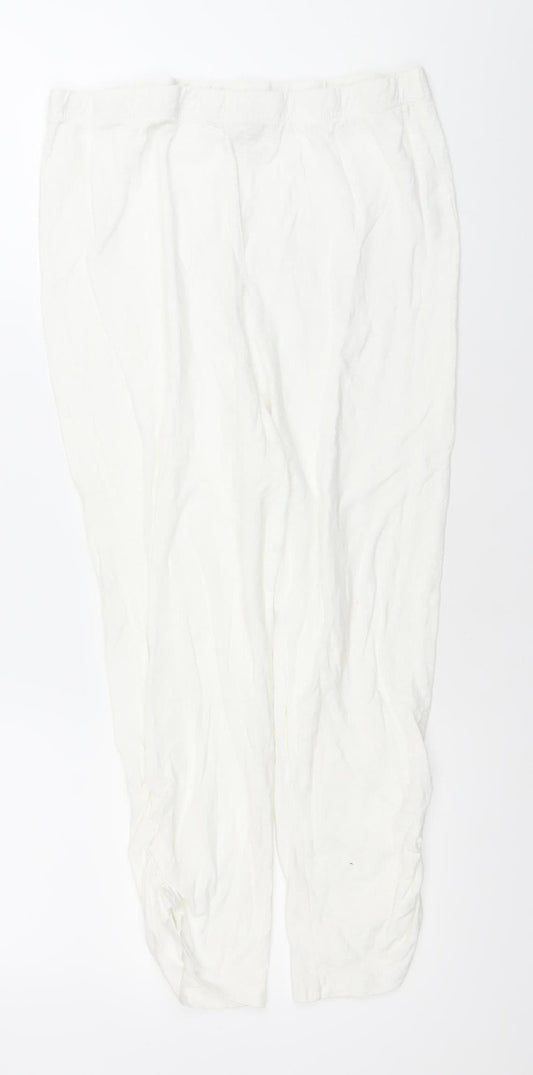 Capri Womens White Cotton Capri Trousers Size 10 Regular