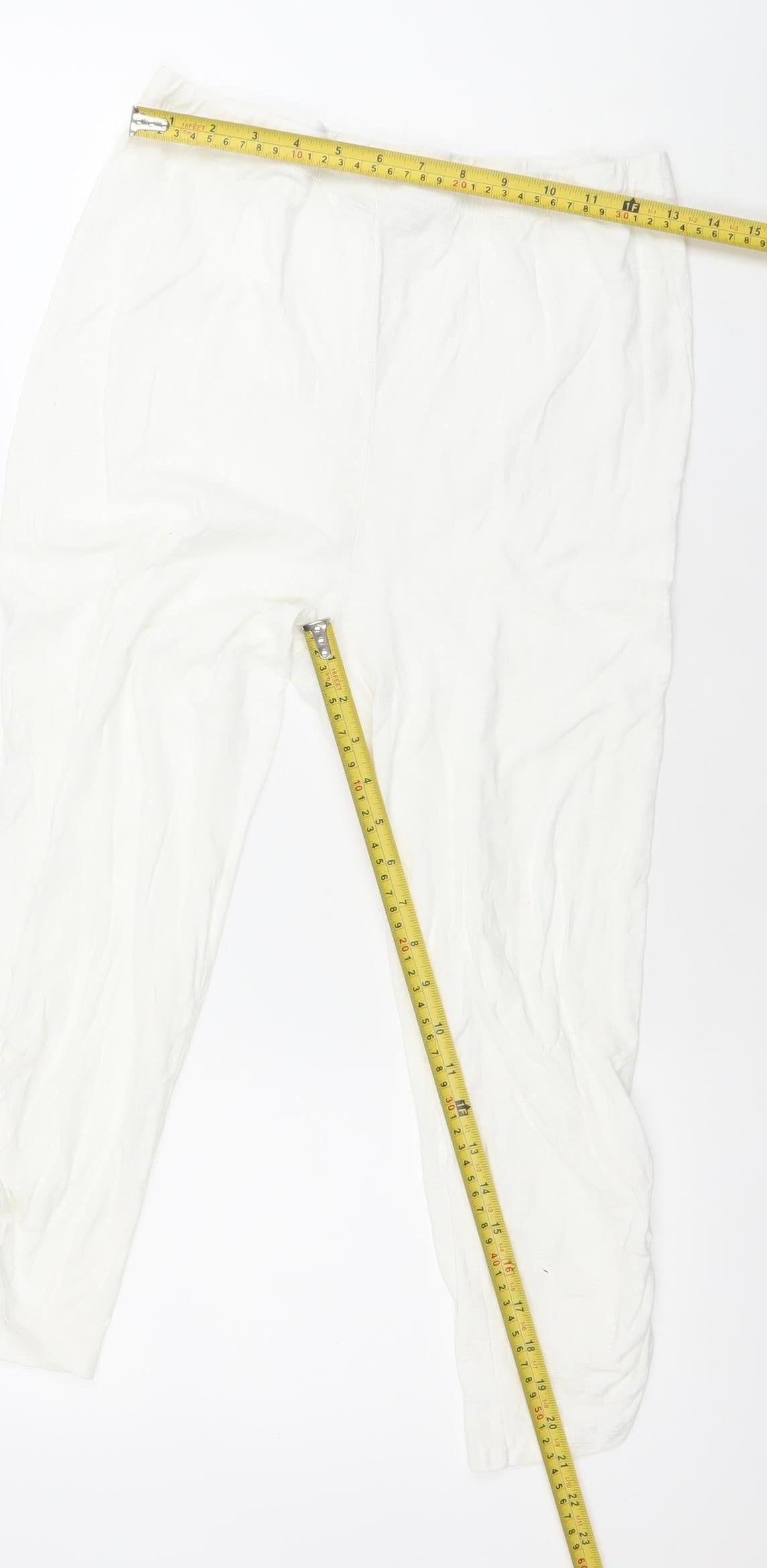 Capri Womens White Cotton Capri Trousers Size 10 Regular