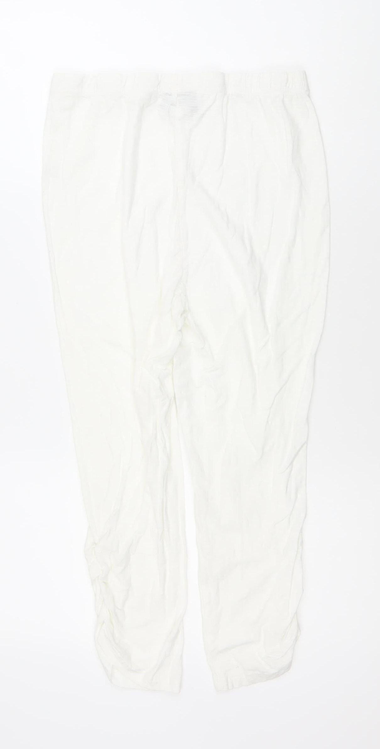 Capri Womens White Cotton Capri Trousers Size 10 Regular