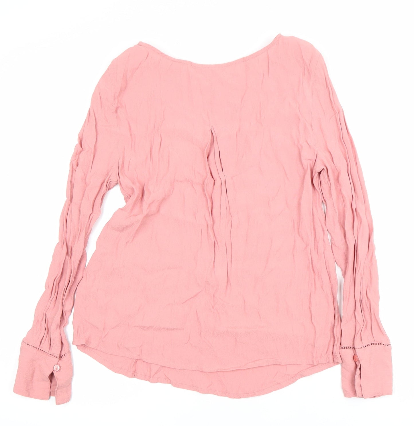 Marks and Spencer Womens Pink Viscose Long Sleeve Tunic Blouse Size 8