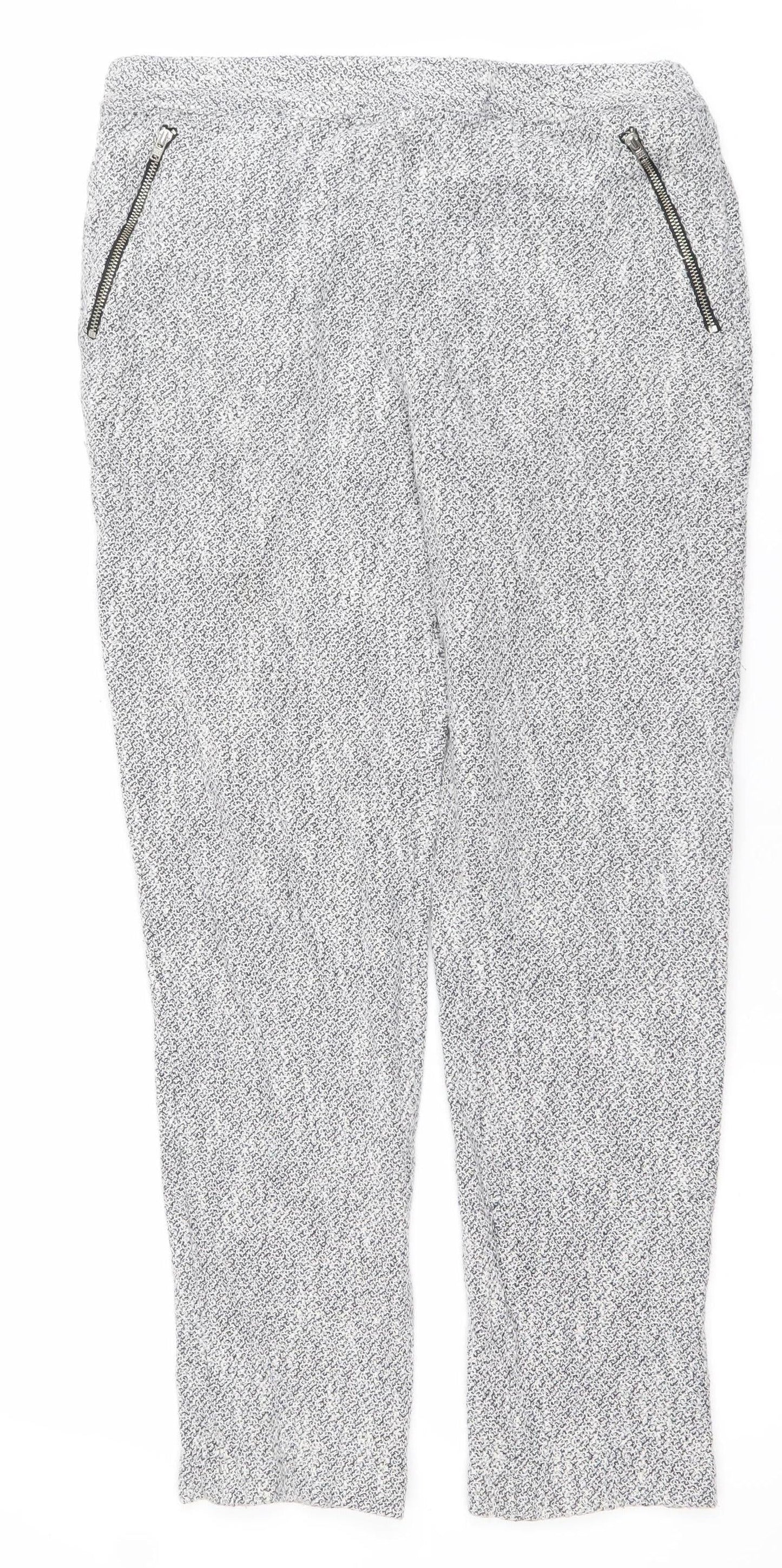 ASOS Womens Grey Jogger Trousers Size 8 Zip Pockets Casual