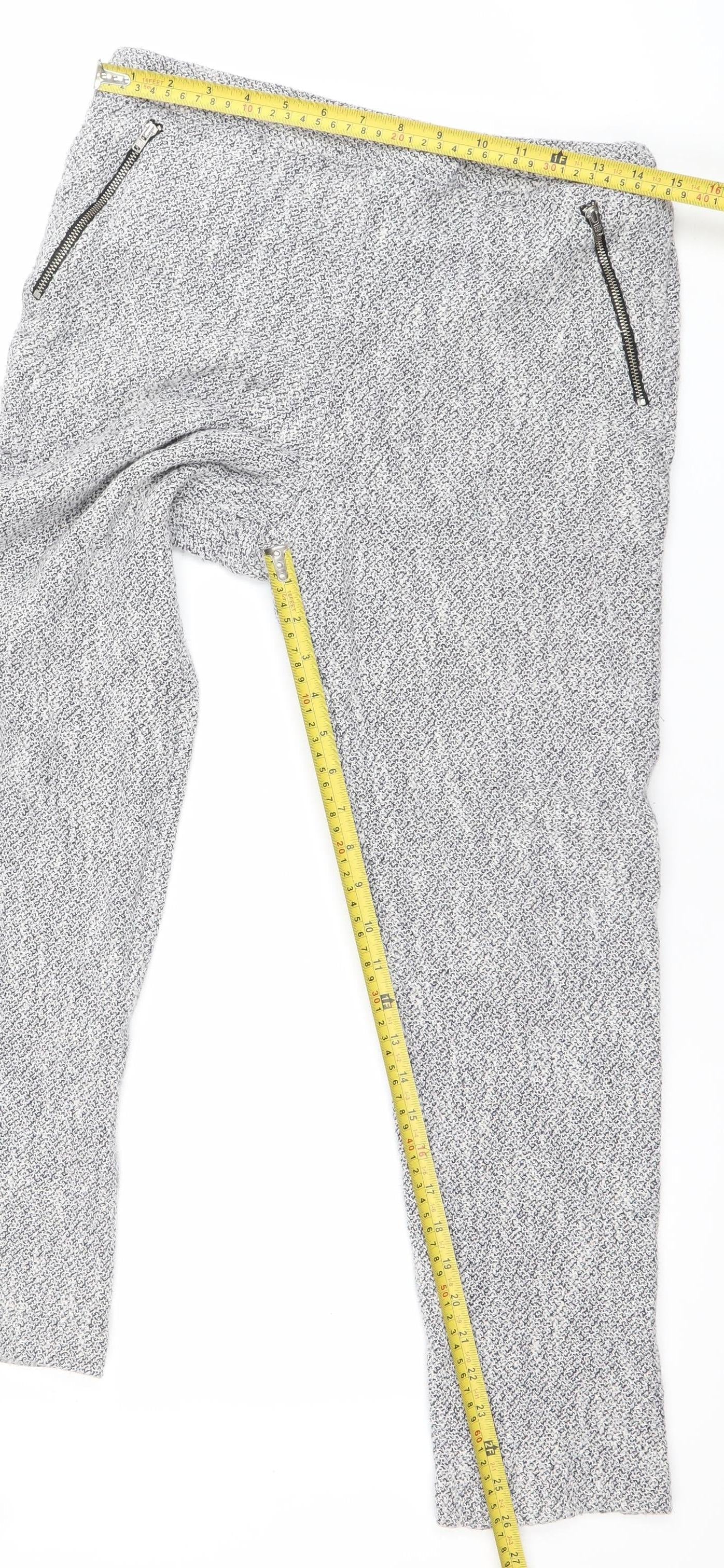 ASOS Womens Grey Jogger Trousers Size 8 Zip Pockets Casual