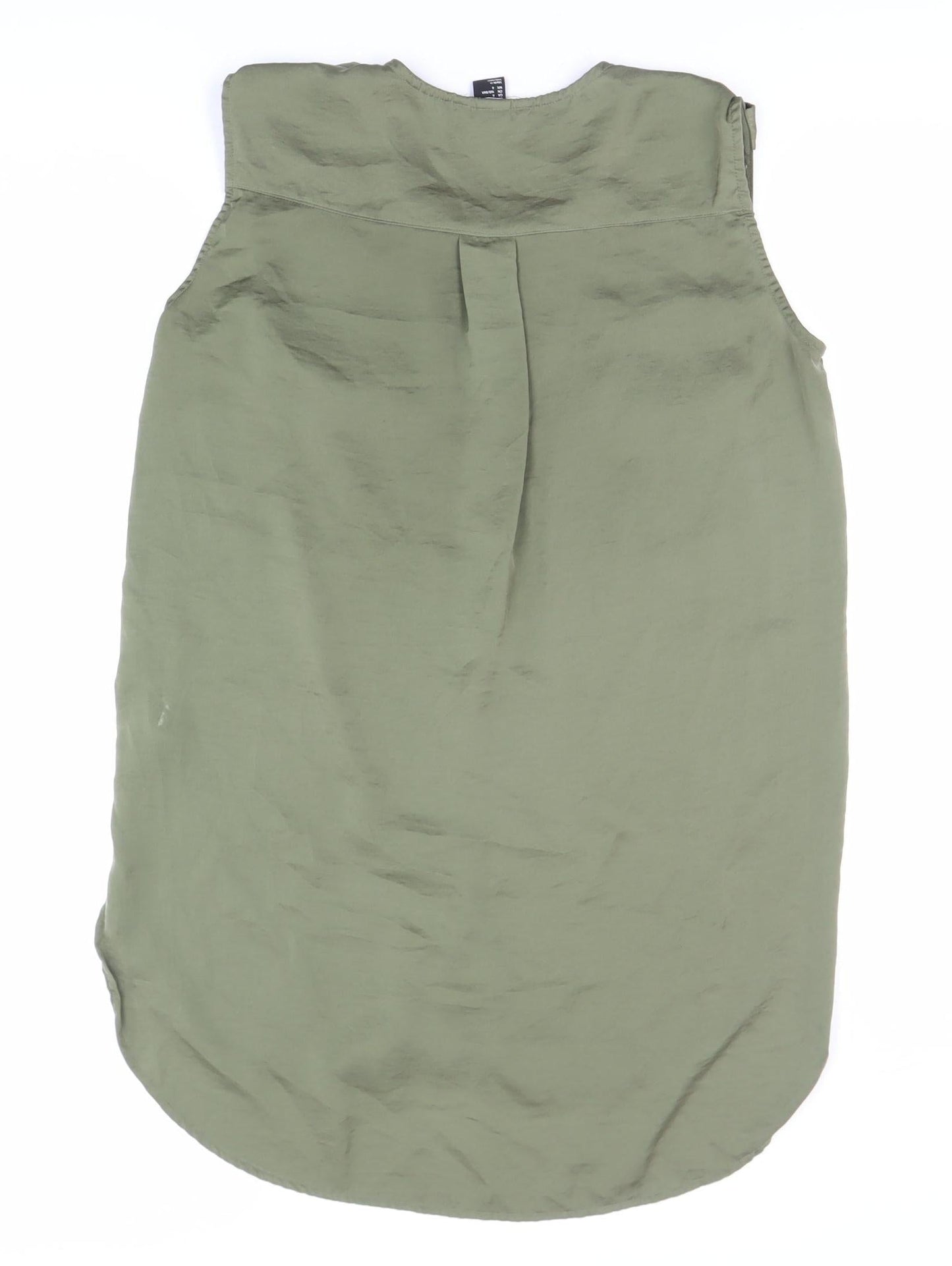 H&M Womens Green Size 8 Sleeveless Button-Up Blouse