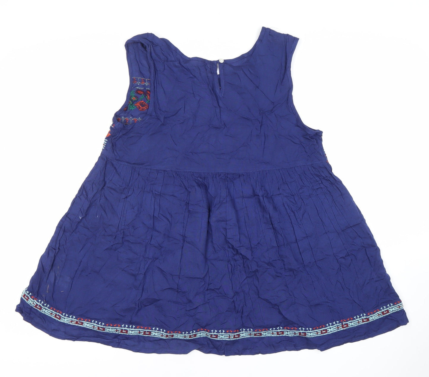 Max Edition Women’s Blue Bohemian Embroidered Tunic Blouse S