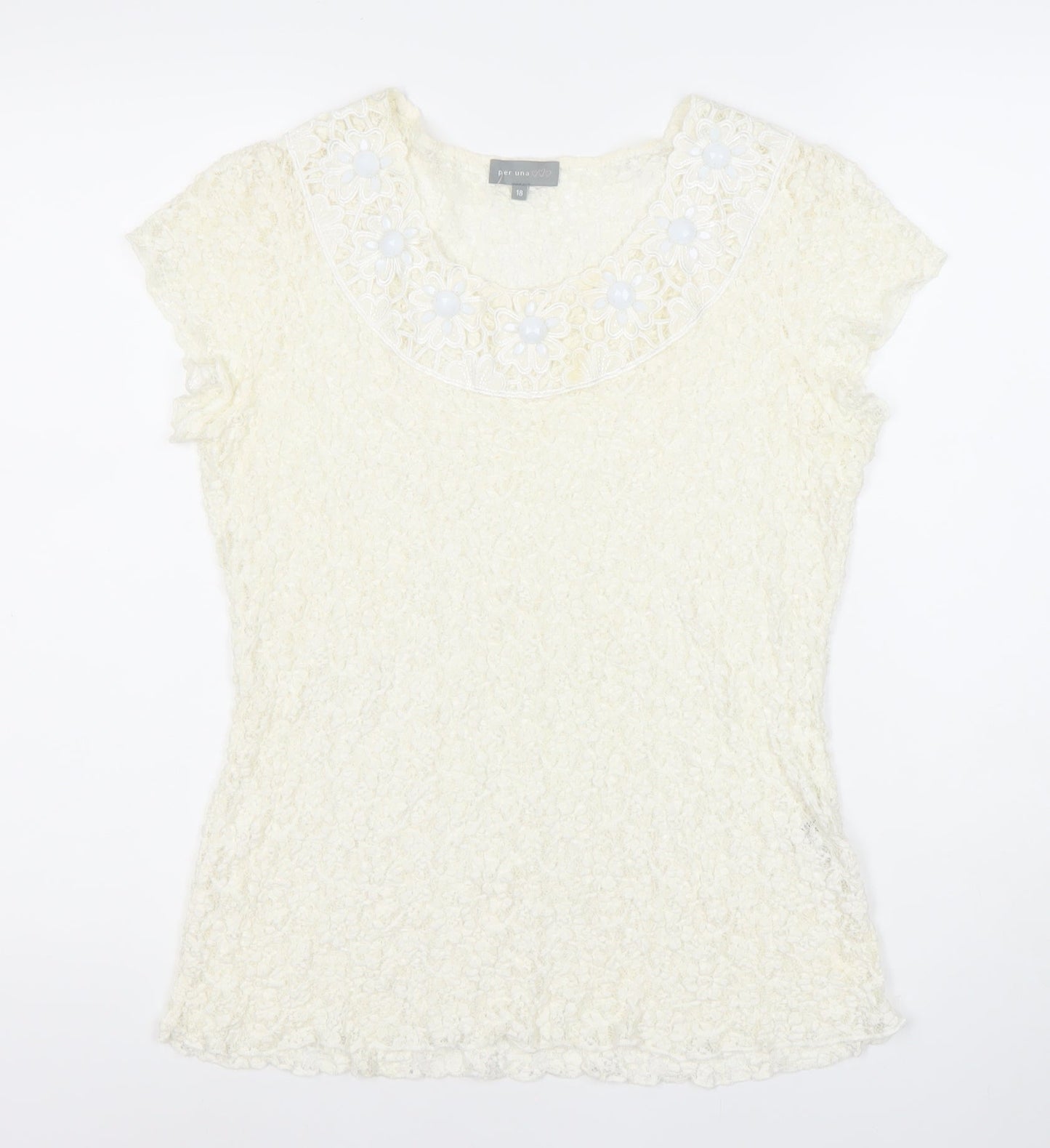 Marks and Spencer Per Una Women’s Ivory Lace Blouse Size 18