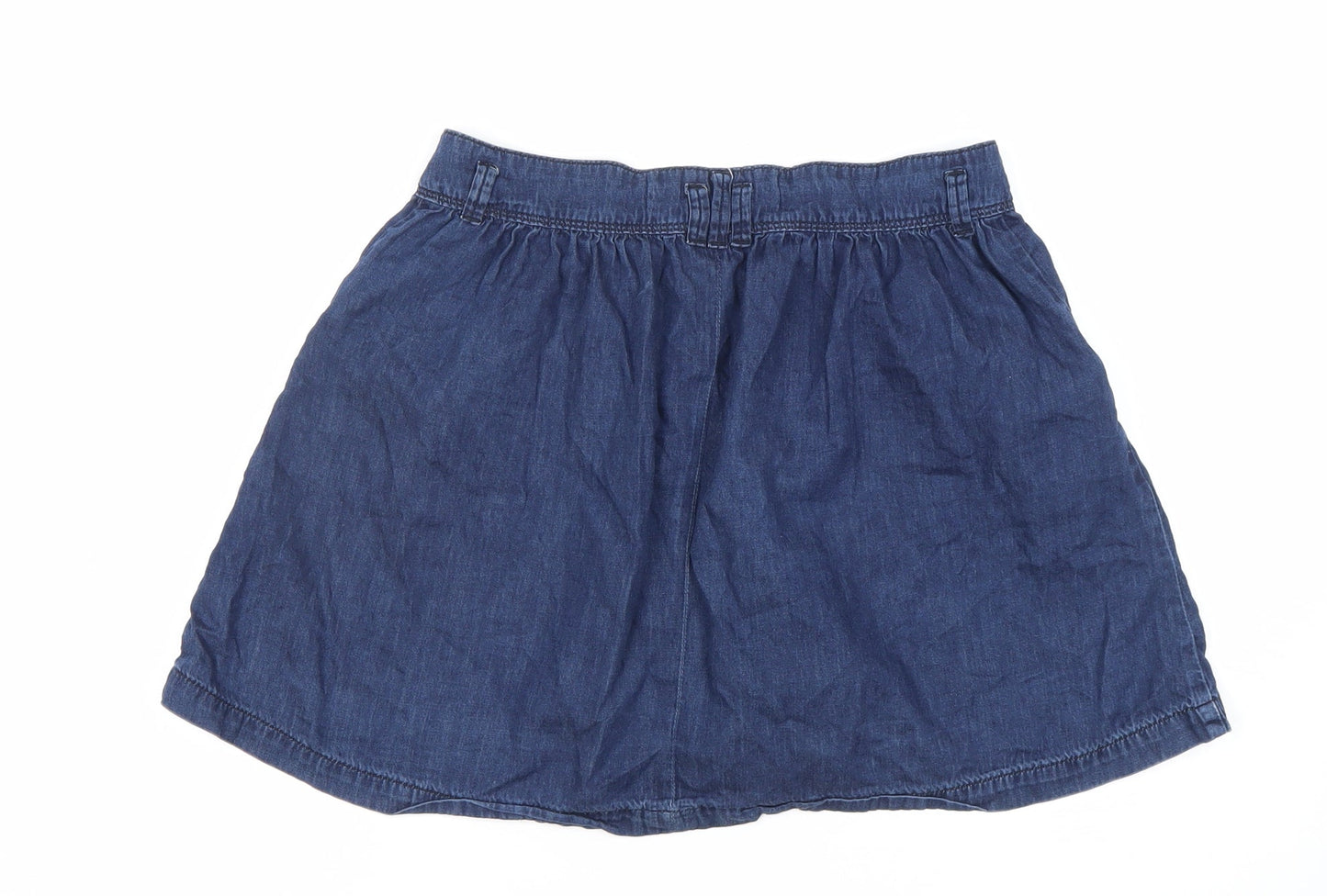 Women’s Blue Denim A-Line Short Skirt UK 10 Casual Pockets