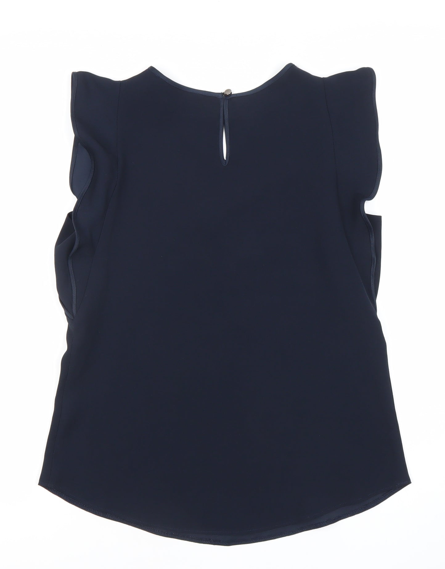 Dorothy Perkins Women’s Blue Size 8 Sleeveless Ruffle Blouse