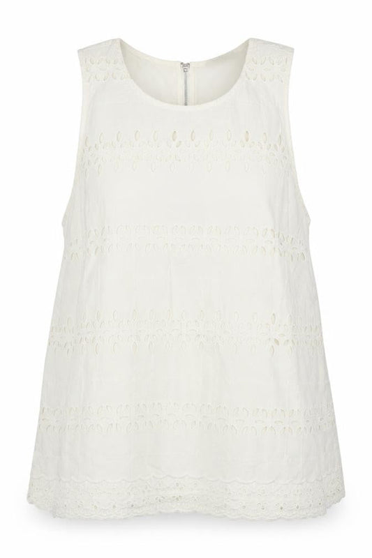 Marks and Spencer Womens Ivory Cotton Lace Tunic Blouse UK 10
