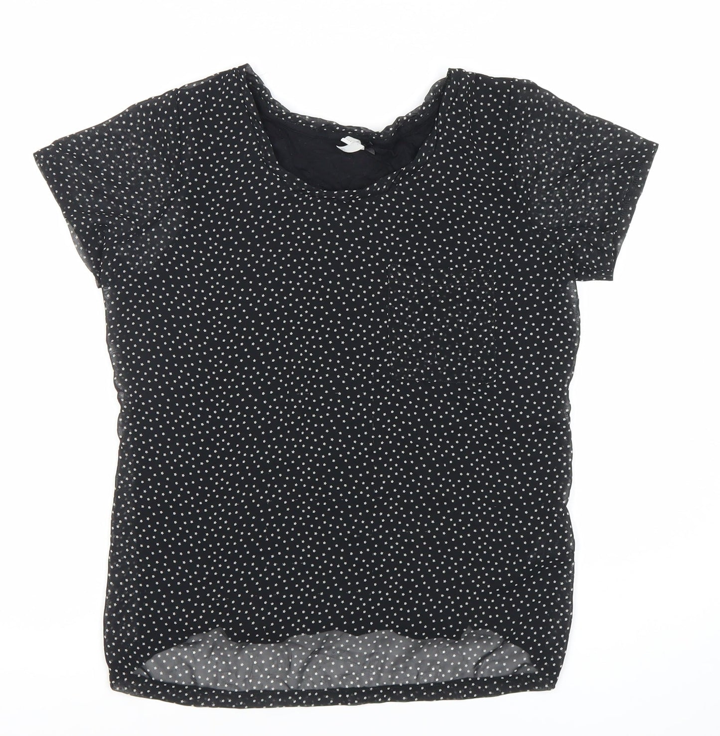 Next Women’s Black Polka Dot Short Sleeve Blouse UK 12
