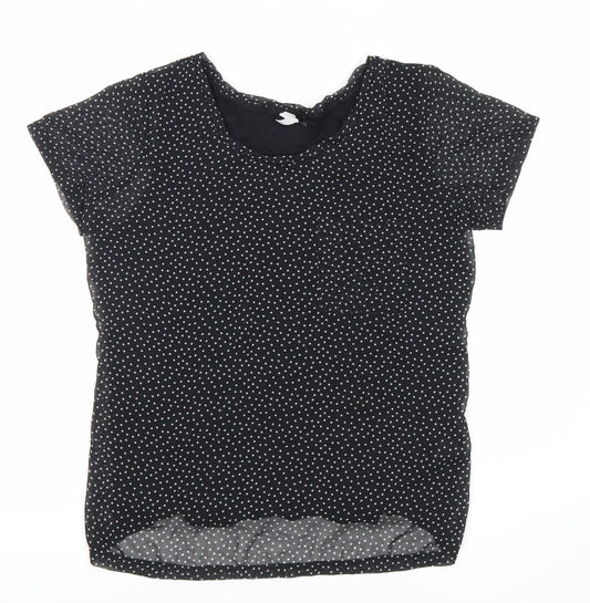 Next Women’s Black Polka Dot Short Sleeve Blouse UK 12