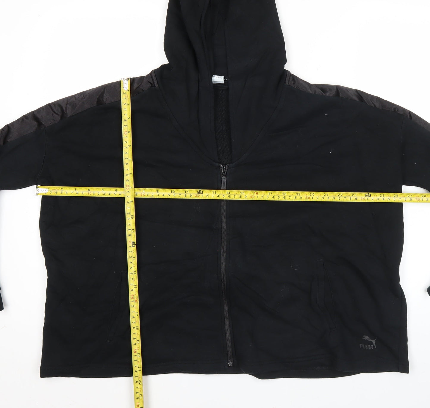 Puma Womens Black Size 12 Full Zip Hoodie Sports Loungewear