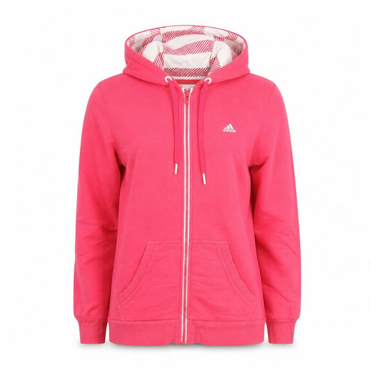 Adidas Womens Pink Full Zip Hoodie UK 12 Regular Fit Sportswear