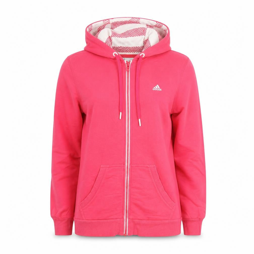Adidas Womens Pink Full Zip Hoodie UK 12 Regular Fit Sportswear