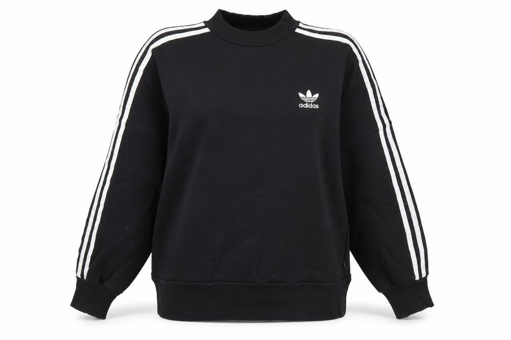 Adidas Womens Black Sweatshirt UK 14 Crew Neck Long Sleeve Logo