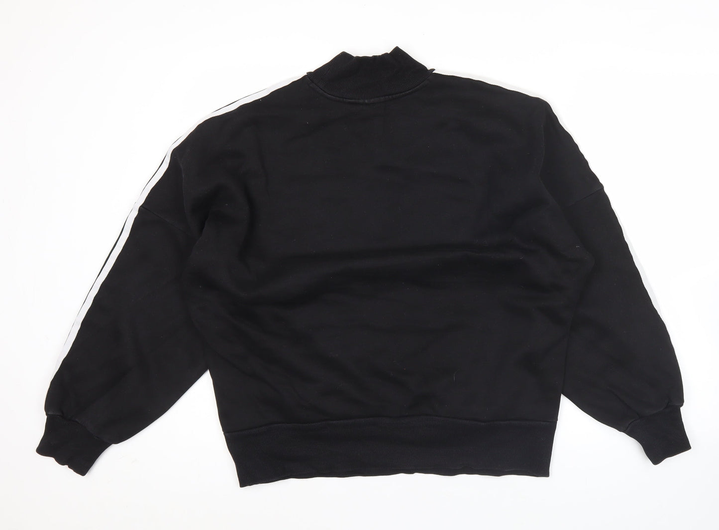 Adidas Womens Black Sweatshirt UK 14 Crew Neck Long Sleeve Logo