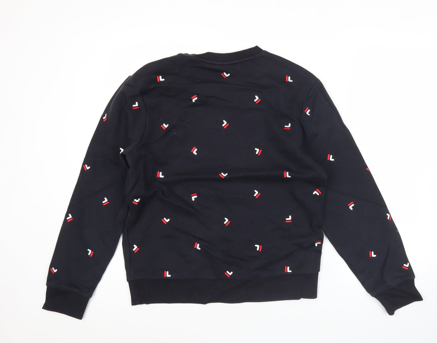 Fila Men’s Black Sweatshirt M Crew Neck Embroidered Logo Pullover