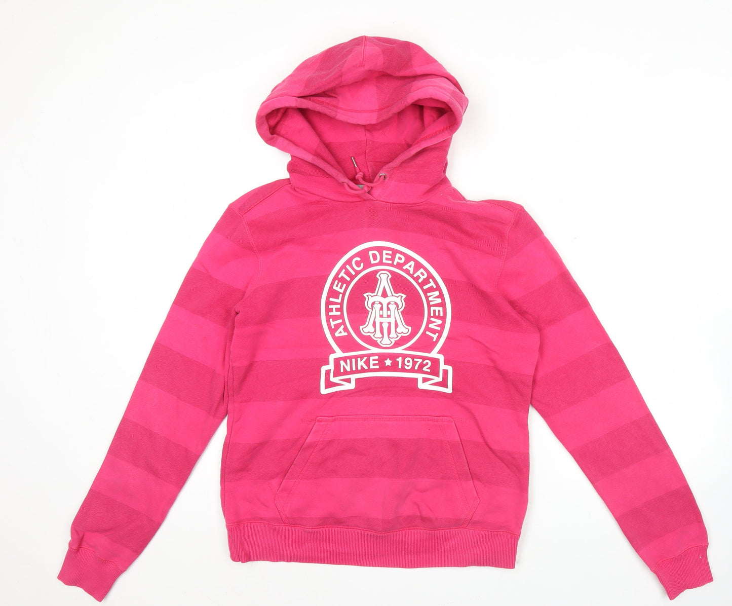 Nike Women’s Pink Hoodie Pullover Size L Graphic Athletic Dept 1972