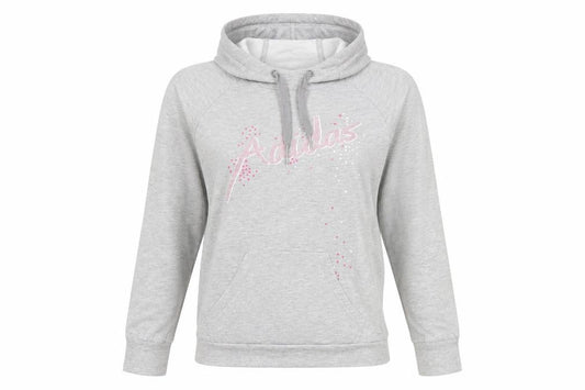 Adidas Womens Grey Hoodie Size 10 Pullover Long Sleeve Logo