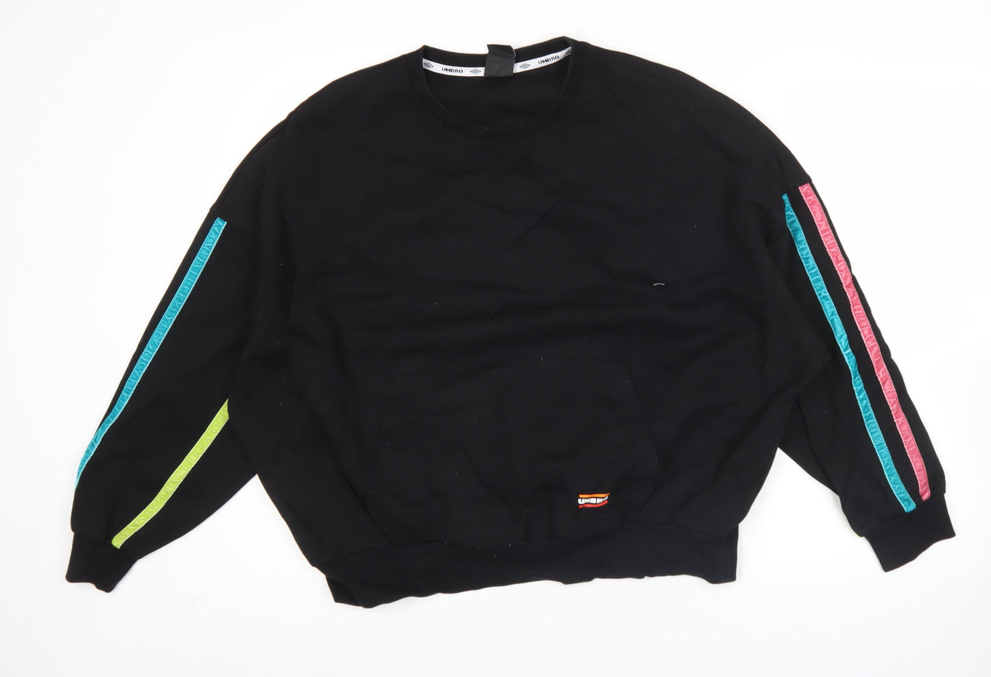Umbro Womens Black Size 12 Pullover Sweatshirt Logo Graphic