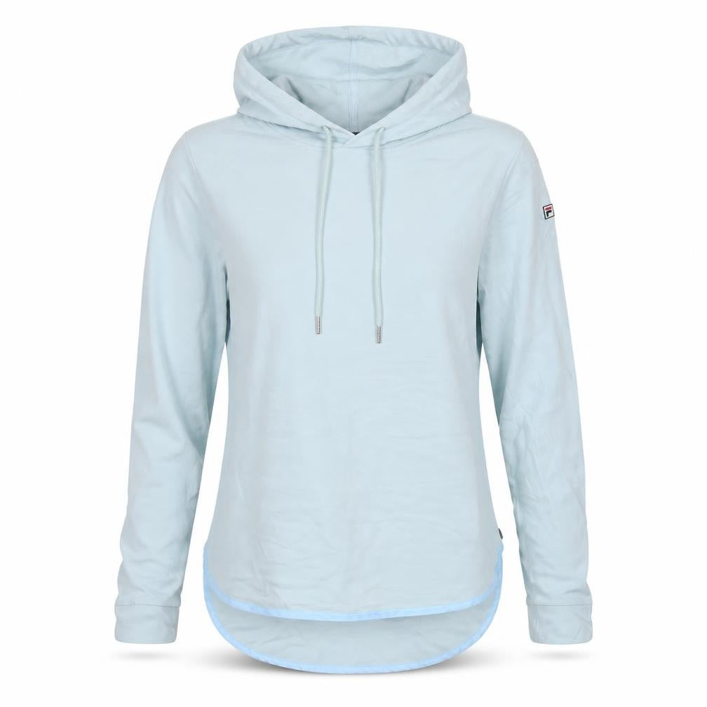 Fila Women’s Blue Pullover Hoodie UK 12 Long Sleeve White Line Logo