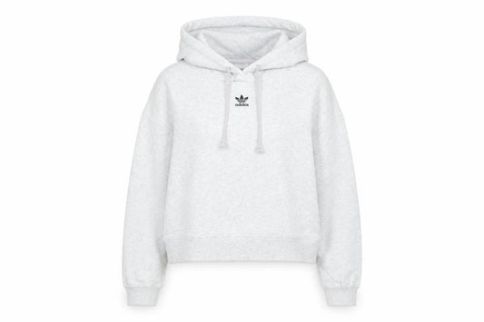 Adidas Women’s Grey Pullover Hoodie Size 10 UK Relaxed Fit Logo