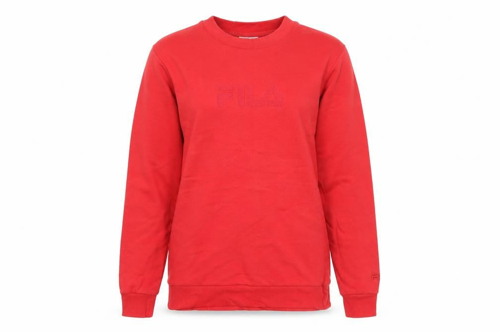Fila Women’s Red Pullover Sweatshirt Size 8 Logo Casual Long Sleeve