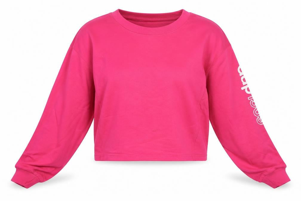 Gap Women’s Pink Logo Cropped Sweatshirt Medium Long Sleeve Cotton