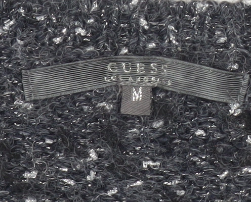 Guess Women Grey Beaded Crew Neck Chunky Knit Jumper Size 12