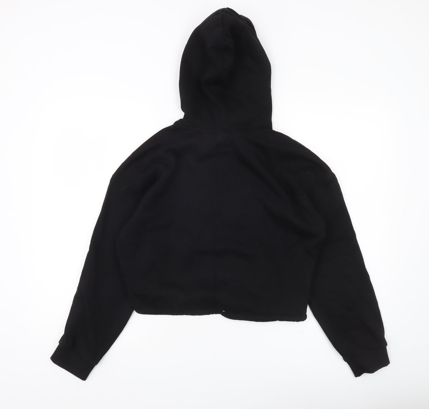 H&M Divided Womens Black XS Cropped Hoodie Salt Lake Print