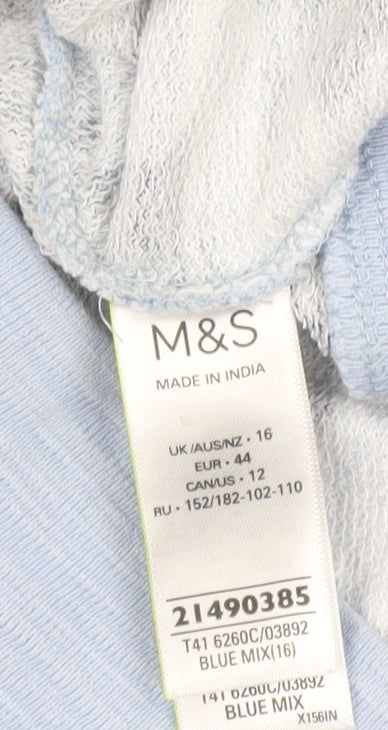 Marks and Spencer Womens Blue Camouflage Cotton Sweatshirt UK 16