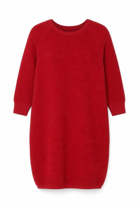 French Connection Women’s Red Jumper Dress S Cotton Knit