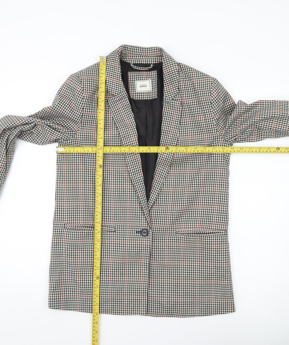 Pimkie Womens Multicoloured Checked Blazer Size M Regular Fit