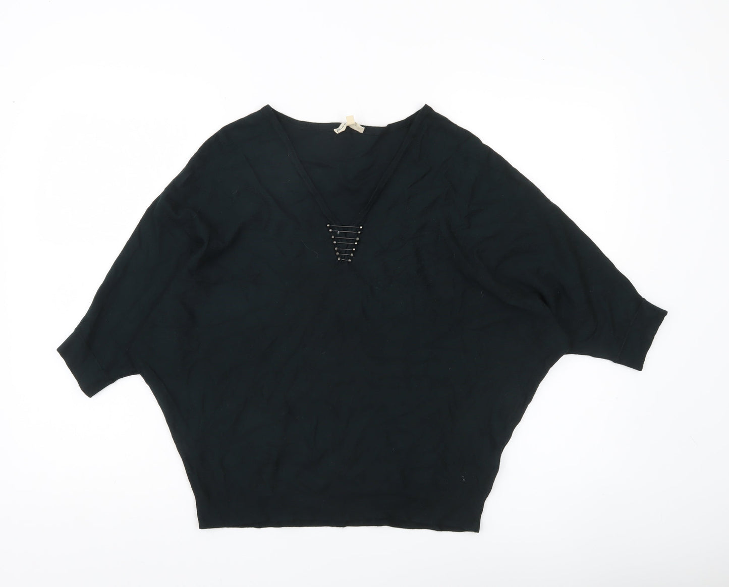 Phase Eight Women’s Black V-Neck Dolman Sleeve Pullover Jumper Size S