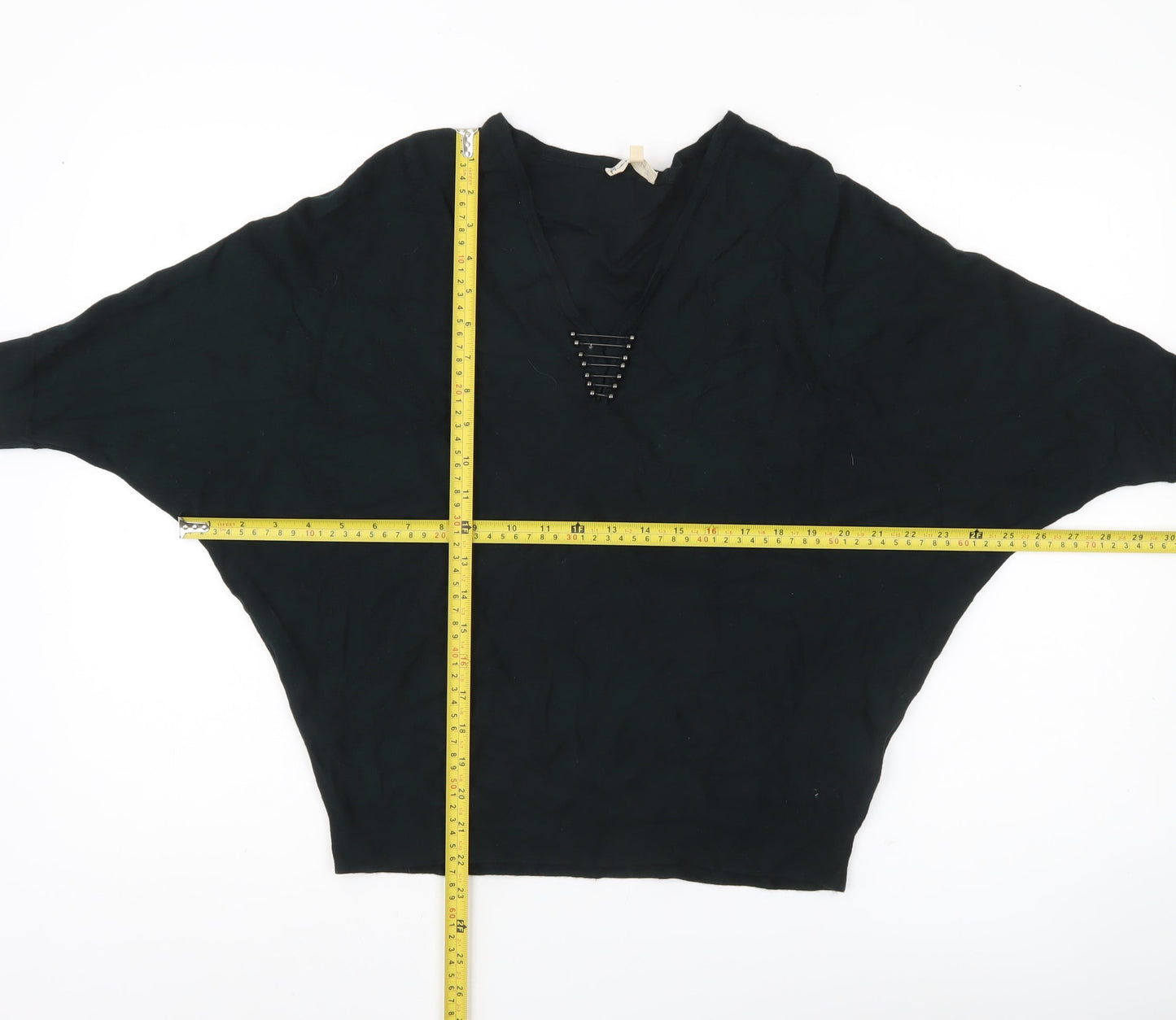 Phase Eight Women’s Black V-Neck Dolman Sleeve Pullover Jumper Size S