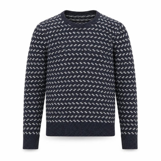 Hollister Men's Blue Small Pullover Jumper Crew Neck Knit Geometric