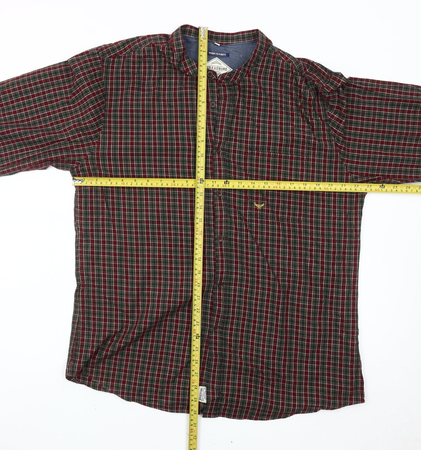 Threadbare Men's Multicoloured Plaid Cotton Button-Up Shirt XL