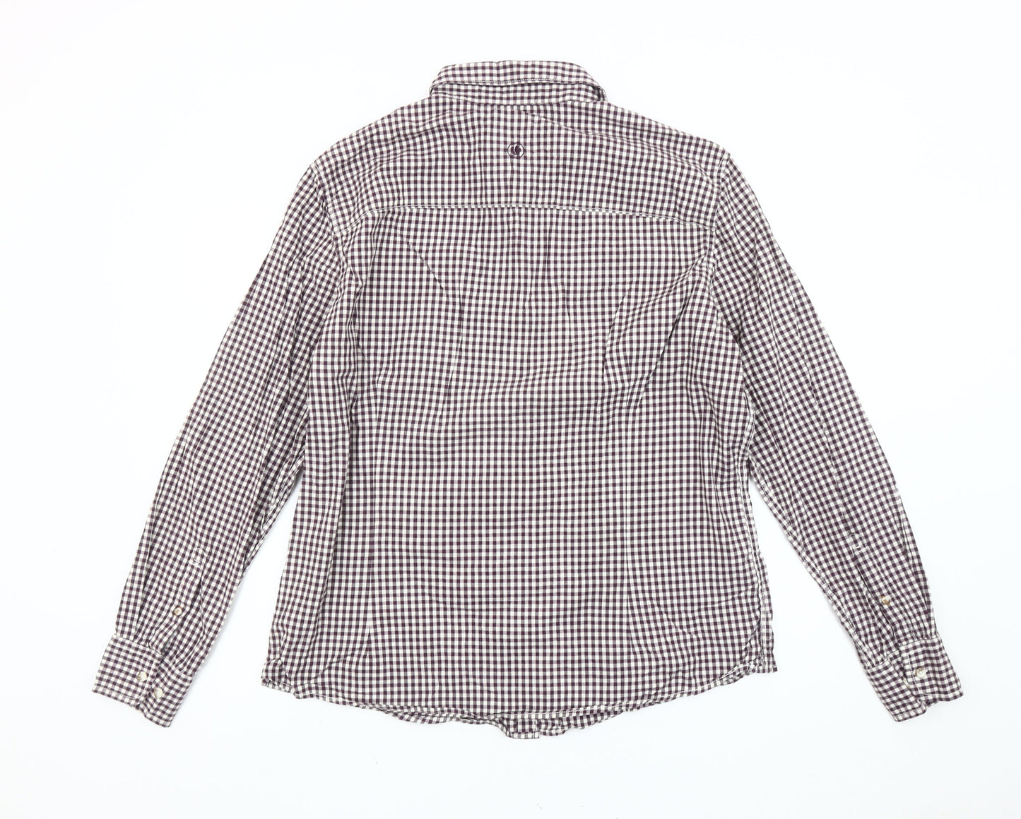 Fat Face Men’s Brown Check Slim Fit XL Cotton Button-Up Shirt