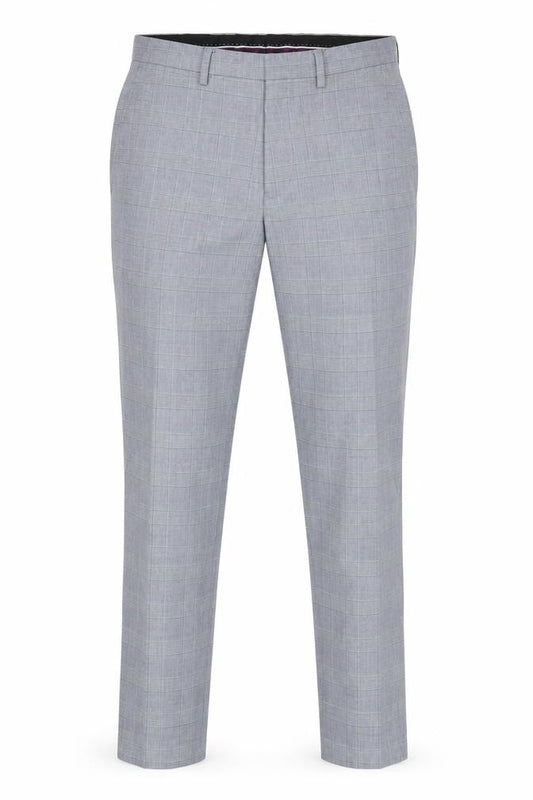 Burton Menswear Grey Check Slim Fit Dress Pants 30R Men's Trousers