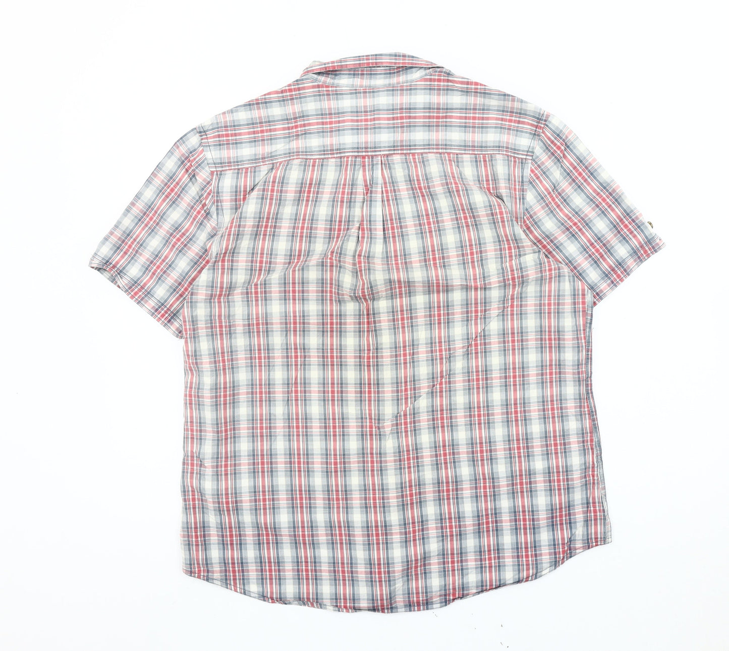 Red Herring Mens Multicoloured Checked Short Sleeve Shirt L