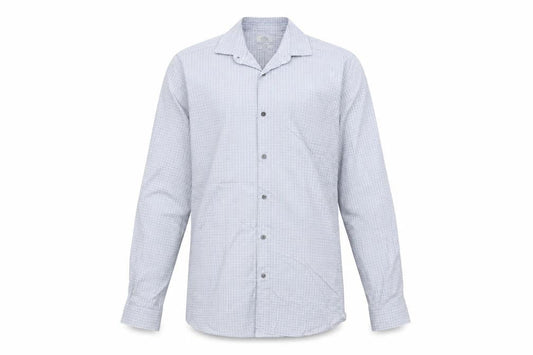 Next Men’s Blue Check Slim Fit Long Sleeve Cotton Shirt 14.5in Collar