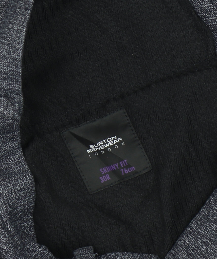 Burton Menswear London Men's Grey Skinny Fit Dress Pants 30R