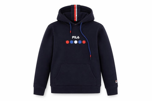 Fila Womens Navy Blue Pullover Hoodie Size 10 UK Long Sleeve Logo