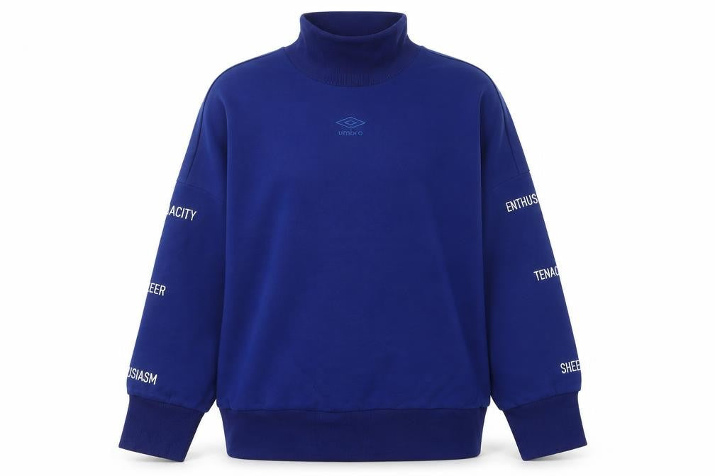 Umbro Womens Blue Sweatshirt Size 10 High Neck Pullover Sportswear