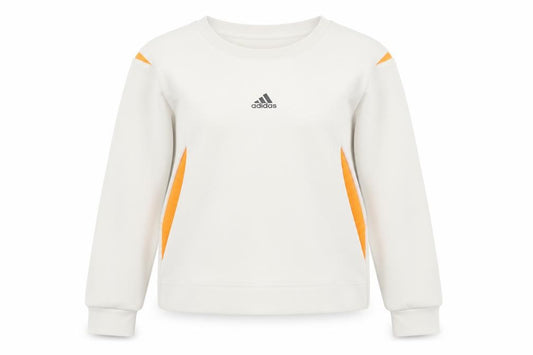 Adidas Womens Ivory Sweatshirt Size 8 Pullover Crew Neck Sports Top
