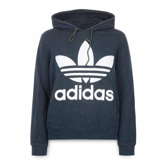 Adidas Women’s Blue Hoodie UK 8 Trefoil Logo Pullover Sweatshirt