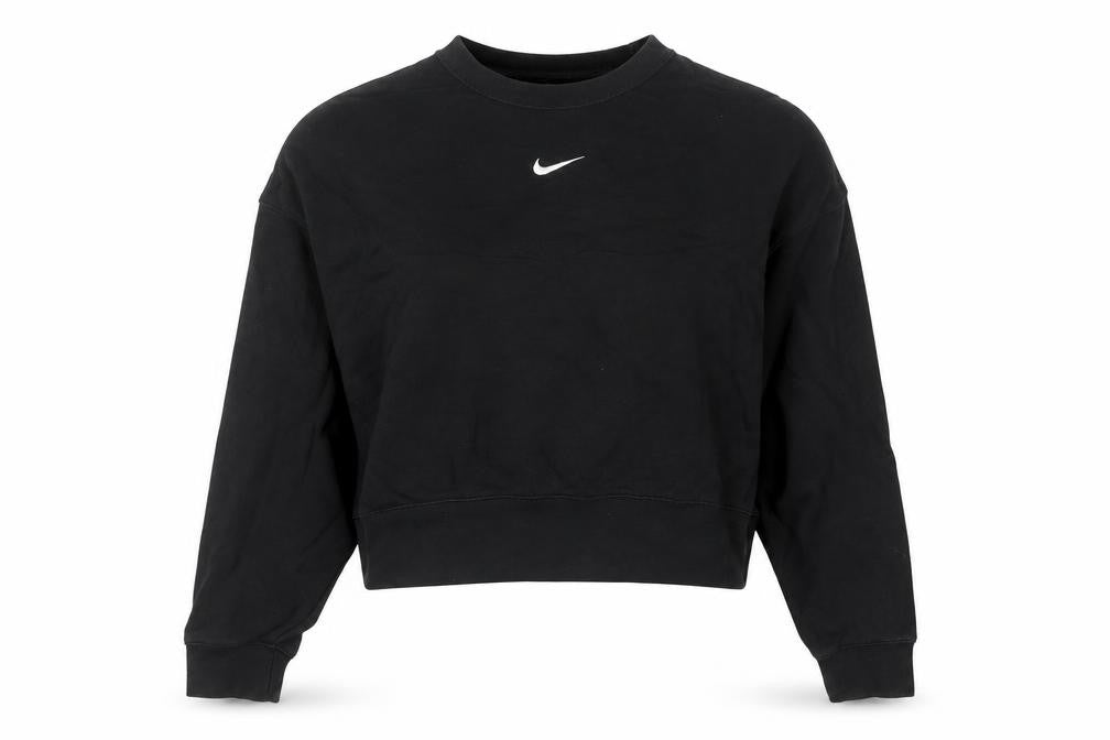 Nike Women’s Black Sweatshirt UK 8 Crew Neck Long Sleeve Cotton Blend
