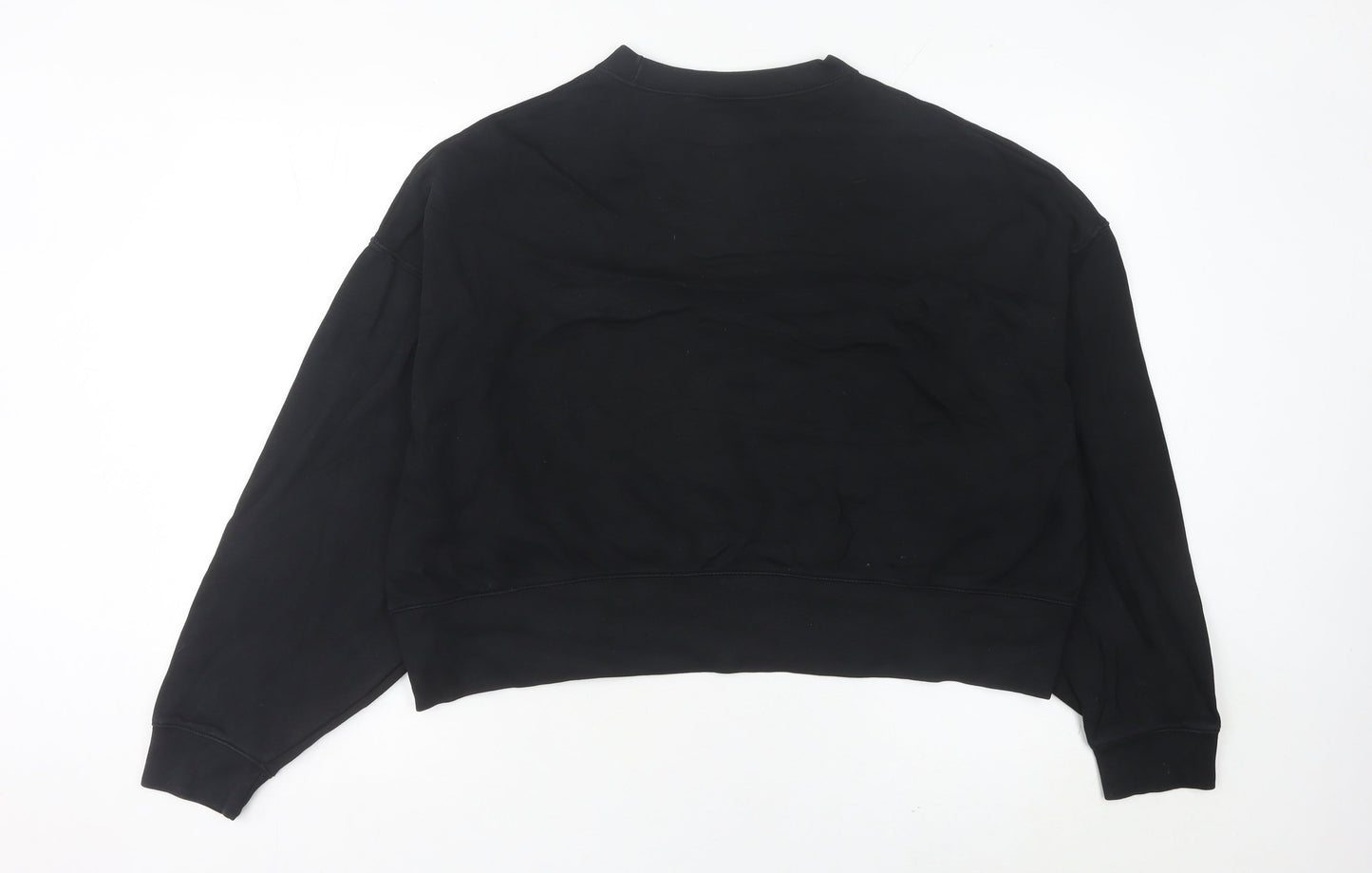 Nike Women’s Black Sweatshirt UK 8 Crew Neck Long Sleeve Cotton Blend