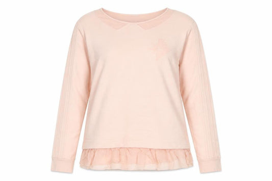 Adidas Women’s Pink Sweatshirt UK 12 Ruffle Hem Long Sleeve Pullover