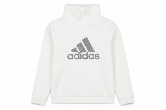 Adidas Women’s White Pullover Hoodie UK 10 Cotton Blend Logo Sport
