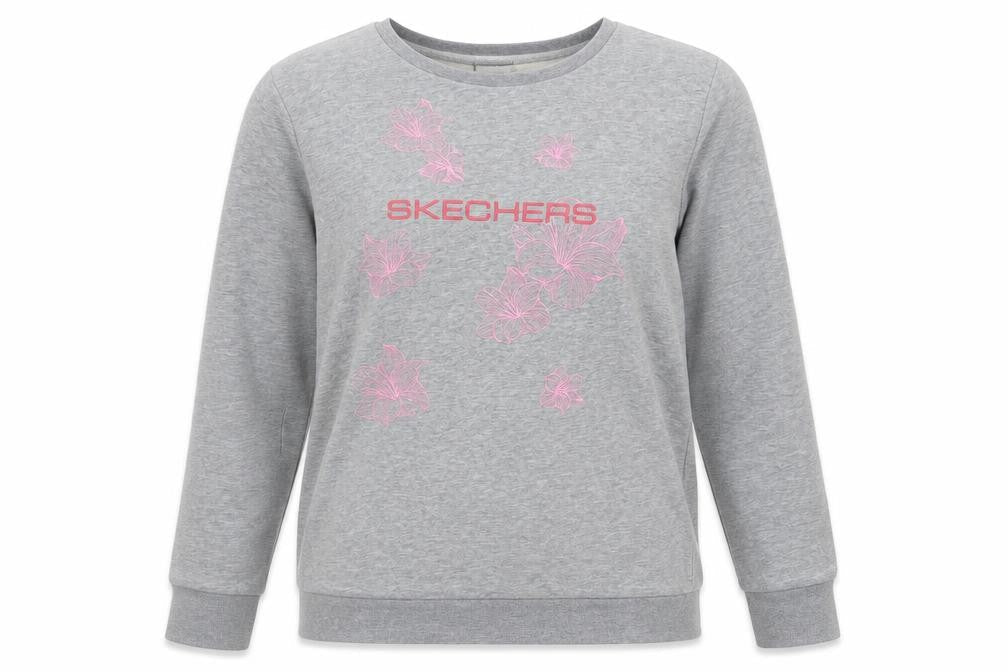 Skechers Women’s Grey Sweatshirt Size 8 UK Cotton Blend Logo Print